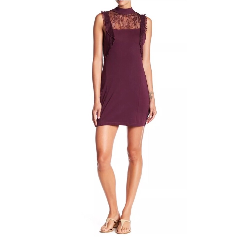 🆕 FREE PEOPLE BEAUMONT MUSE LACE MINI DRESS. Med.